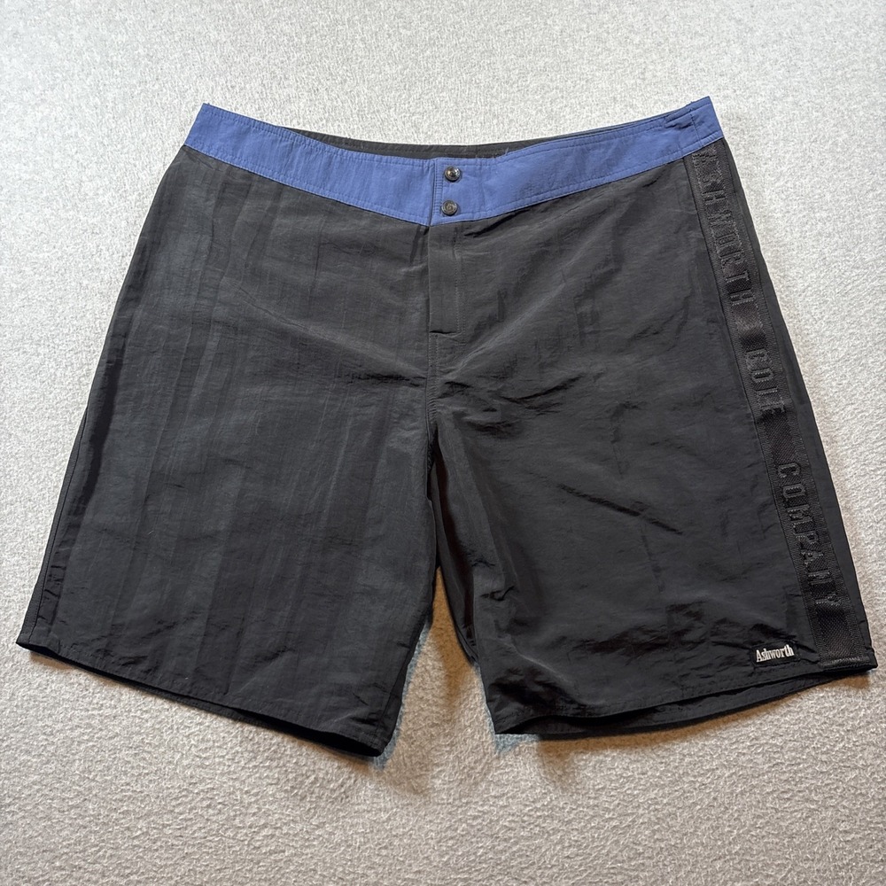 VTG ASHWORTH Men's Black Golf Shorts Sz 40 100% Nylon USA MADE Excellent Classic